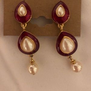 Red and white earrings